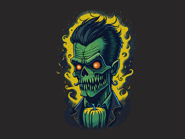 Spooky frankenstein halloween tshirt design