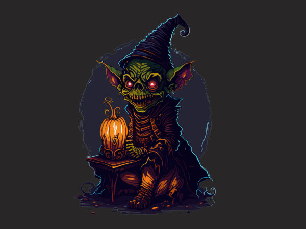 Spooky halloween witch tshirt design