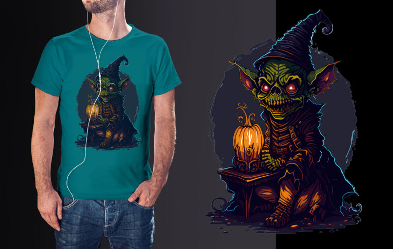 Spooky Halloween Witch Tshirt Design