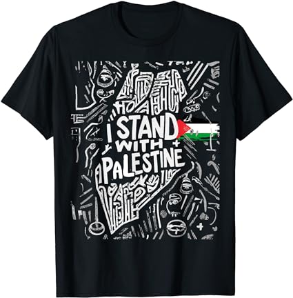 I stand with palestine quote a free palestine design t-shirt