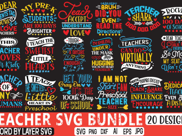 Teacher svg bundle t shirt designs for sale