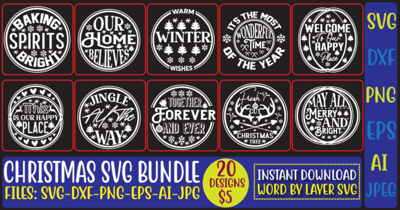 Christmas Round Svg Bundle