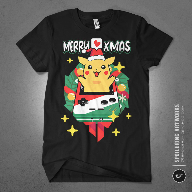 20 populer christmas pokemon tshirt design bundle illustration