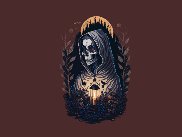 Spooky halllowen skull nun tshirt design