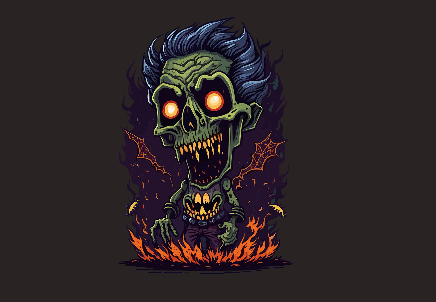 Spooky Halloween Zombie tshirt Vector - Buy t-shirt designs