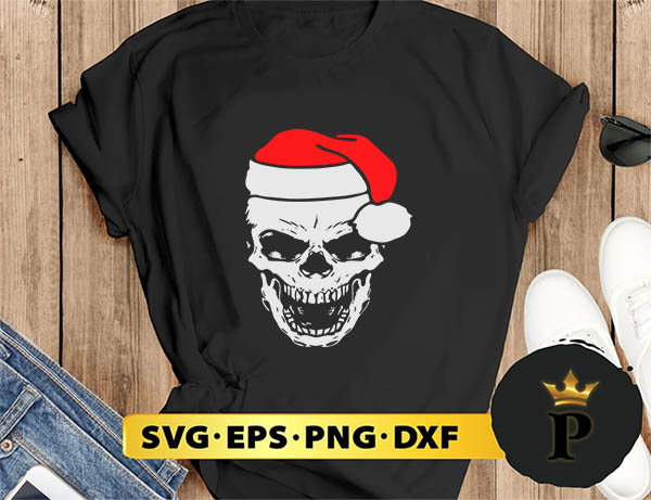 skull santa hat christmas SVG, Merry Christmas SVG, Xmas SVG PNG DXF EPS