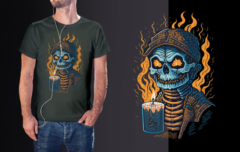 Spooky Mummy Hallowen Tshirt Design