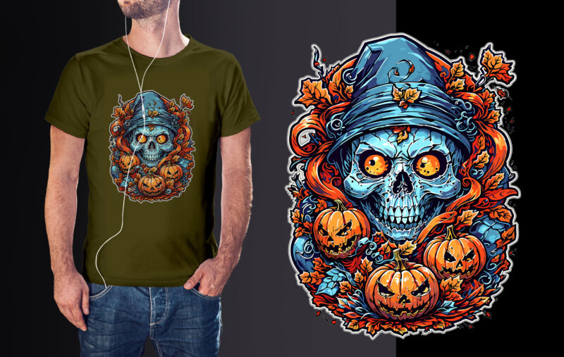 Spooky Skull Halloween Vector