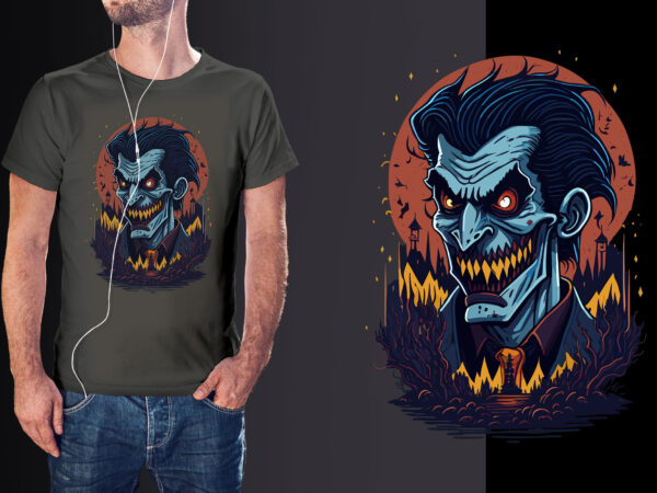 Spooky dracula halloween tshirt design