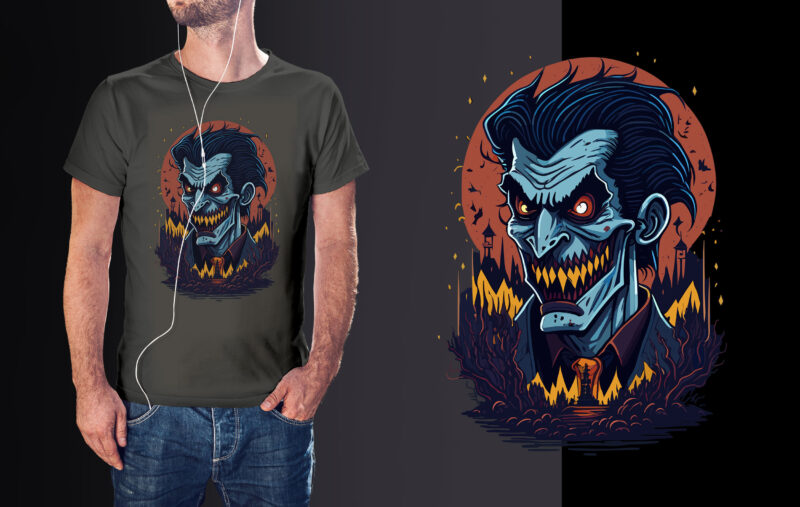 Spooky Dracula Halloween Tshirt Design