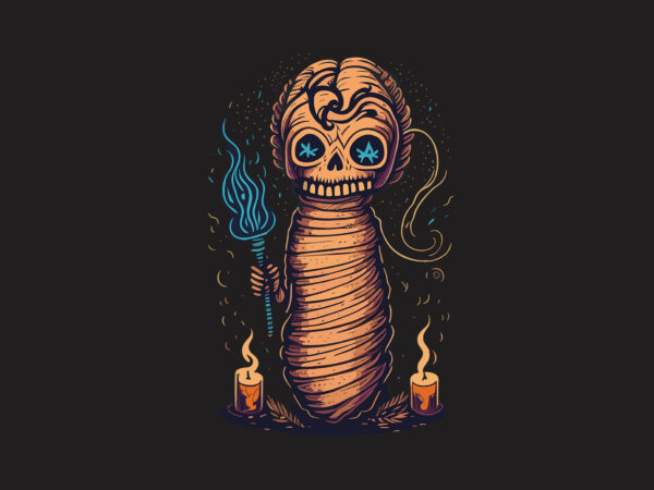 Spooky halloween mummy tshirt design