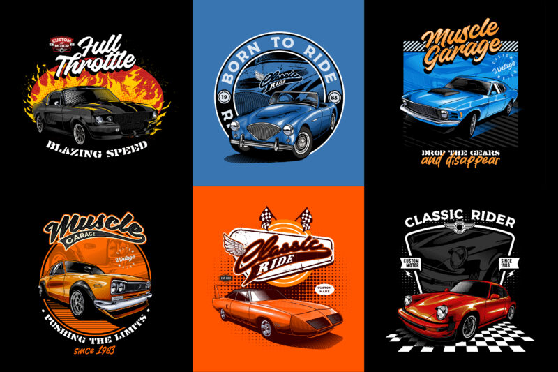 Classic Cars Vector Collection vol 6