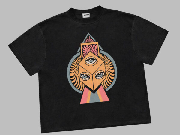 Trippy cube t shirt designs for sale