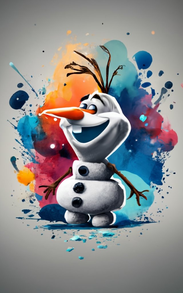 t-shirt design, Olaf from frozen. watercolor splash PNG File - Buy t-shirt  designs