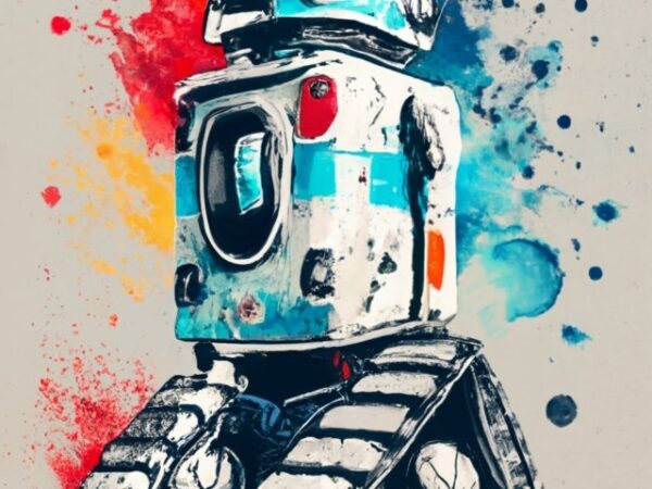 T-shirt design, wall-e. watercolor splash png file