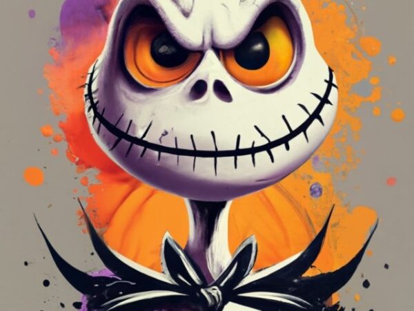 T-shirt design, disney jack skellington. watercolor splash png file