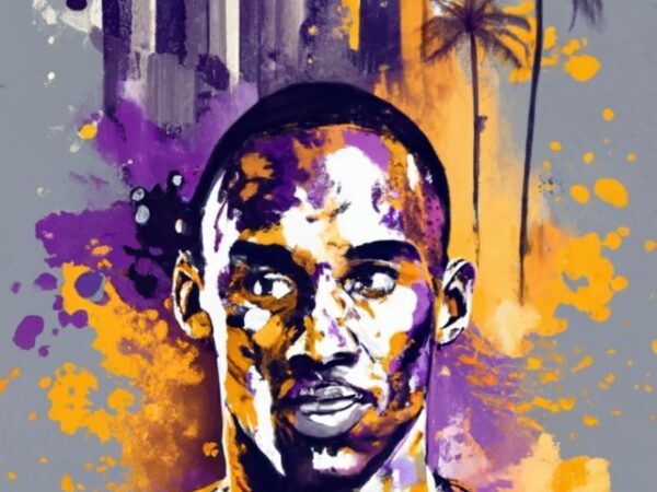 T-shirt design, the young kobe bryant in watercolor splash png file