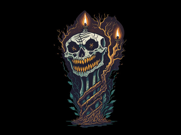 Spooky zombie skull halloween tshirt design