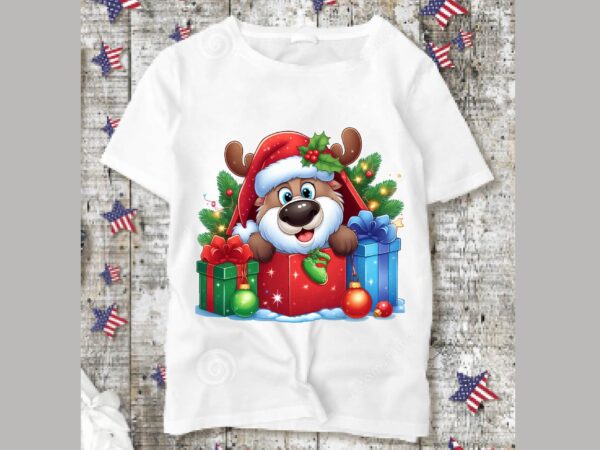 Christmas peeking sublimation t shirt vector file