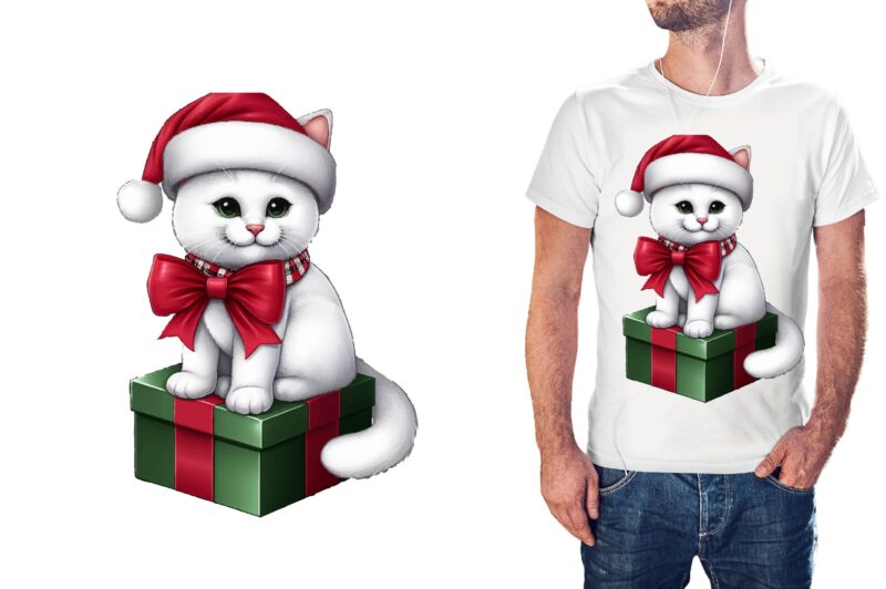 Christmas Cat PNG Sublimation