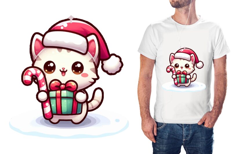 Christmas Cat PNG Sublimation