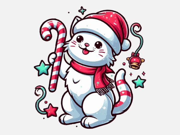 Christmas cat png sublimation t shirt vector file