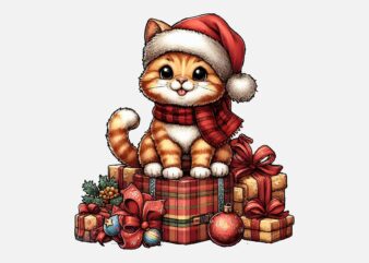 Christmas Cat PNG Sublimation