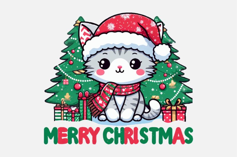 Christmas Cat PNG Sublimation