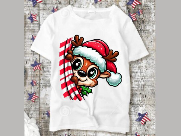 Christmas peeking sublimation t shirt vector file