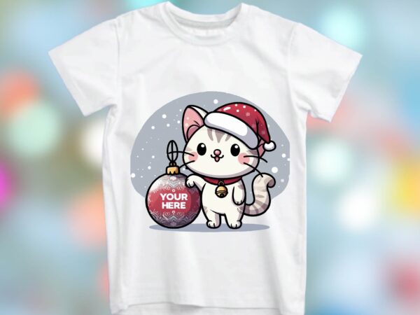 Christmas cat png sublimation t shirt vector file