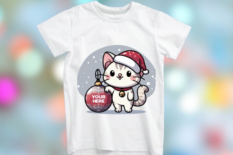 Christmas Cat PNG Sublimation