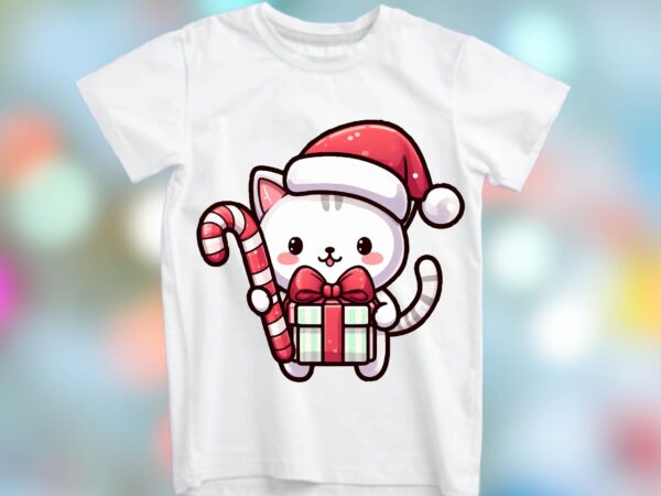 Christmas cat png sublimation t shirt vector file