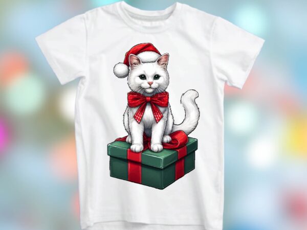 Christmas cat png sublimation t shirt vector file