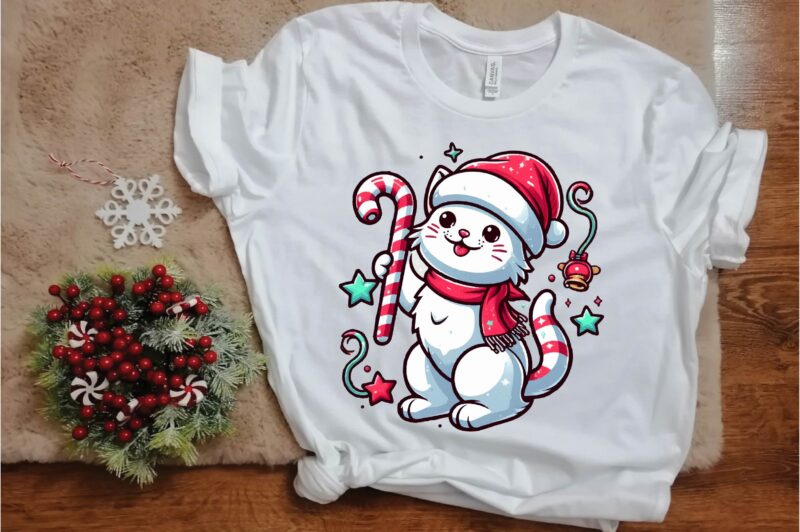 Christmas Cat PNG Sublimation