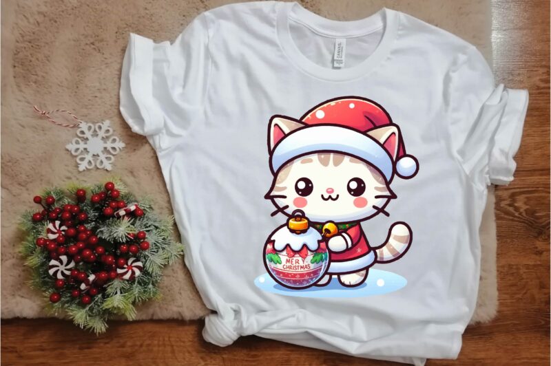 Christmas Cat PNG Sublimation