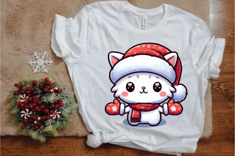 Christmas Cat PNG Sublimation