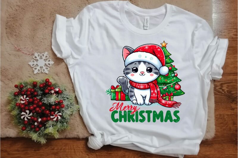 Christmas Cat PNG Sublimation