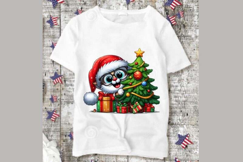 Christmas Peeking T-Shirt Design