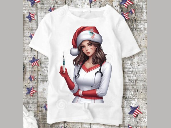 Christmas nurse png sublimation t shirt vector file