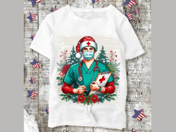 Christmas nurse png sublimation t shirt vector file