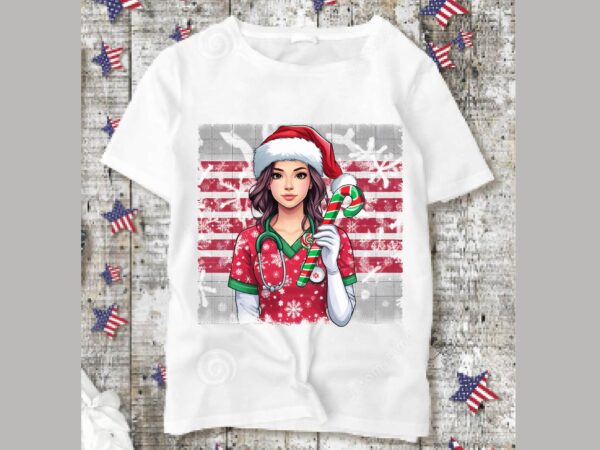 Christmas nurse png sublimation t shirt vector file