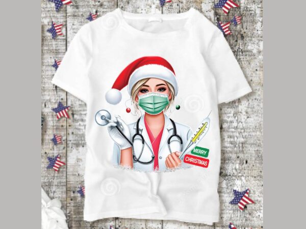 Christmas nurse png sublimation t shirt vector file