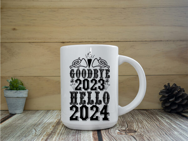 Goodbye 2023 hello 2024 svg cut file , goodbye 2023 hello 2024 t-shirt design ,goodbye 2023 hello 2024 vector design , new year design .