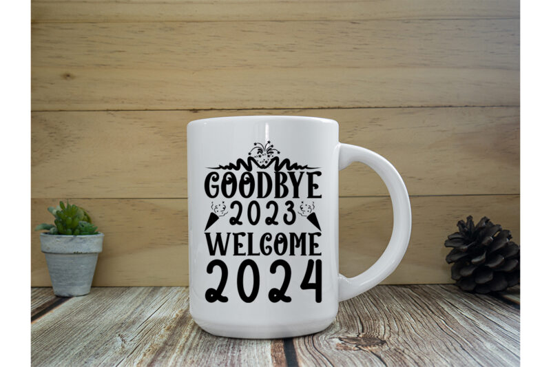 goodbye 2023 welcome 2024 SVG Cut File ,goodbye 2023 welcome 2024 T-shirt Design ,goodbye 2023 welcome 2024 Vector Design , New Year .