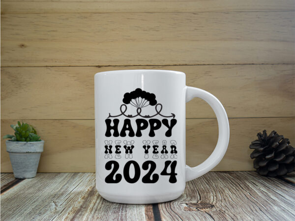 Happy new year 2024 svg cut file ,happy new year 2024 t-shirt design ,happy new year 2024 vector design , new year design .