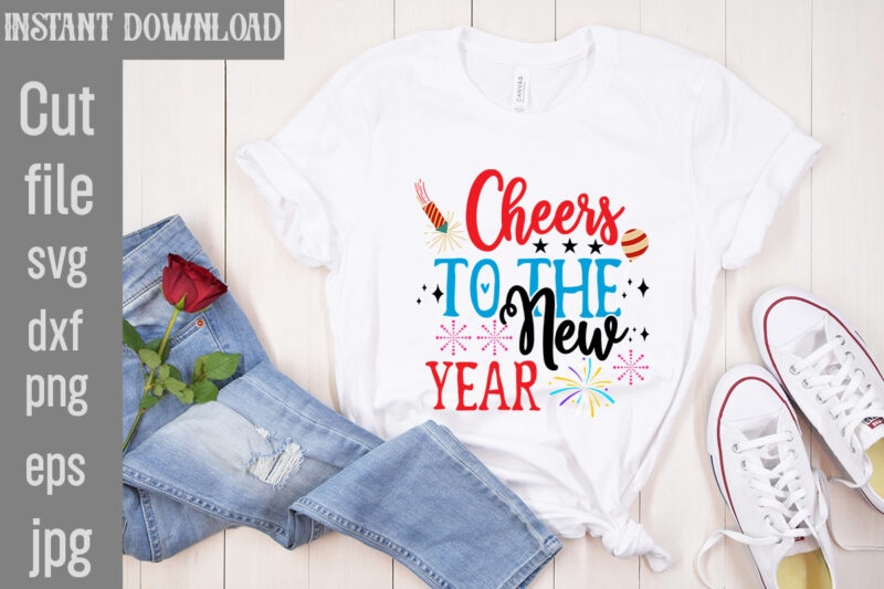 Happy New Year T-shirt Designs Bundle,20 Designs,Happy New Year SVG Bundle, Hello 2024 Svg, New Year Decoration, New Year Sign,