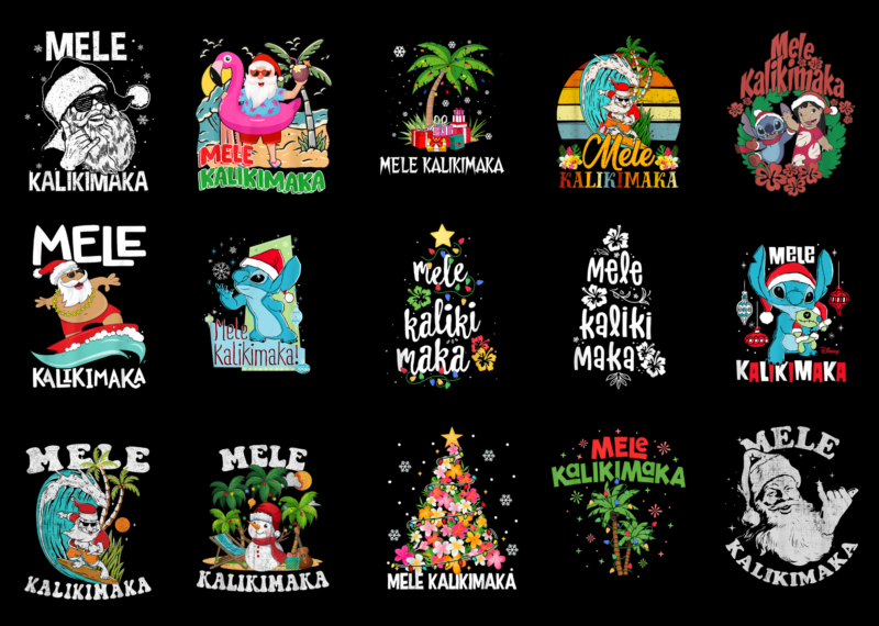 15 Mele Kalikimaka Shirt Designs Bundle For Commercial Use Part 1, Mele Kalikimaka T-shirt, Mele Kalikimaka png file, Mele Kalikimaka digita