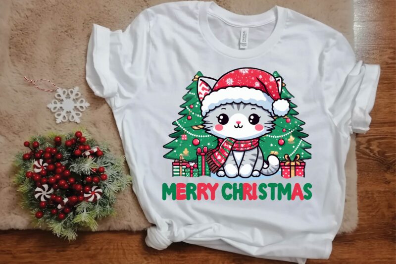 Christmas Cat PNG Sublimation