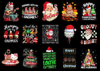15 Christmas Shirt Designs Bundle For Commercial Use Part 24, Christmas T-shirt, Christmas png file, Christmas digital file, Christmas gift,