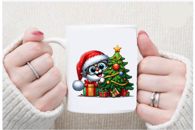 Christmas Peeking T-Shirt Design